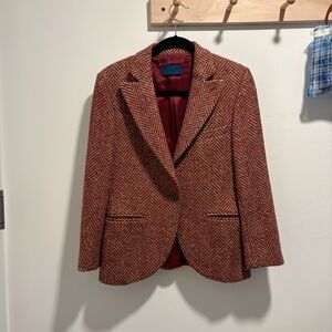 Balmain Vintage Red Herringbone Blazer